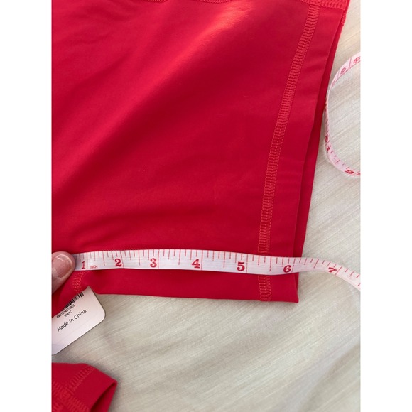 CRZ YOGA Red High Waisted Biker Shorts With Pockets Size M 8/10 - Picture 6 of 6
